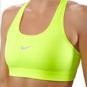 Nike compression neon yellow sports bra